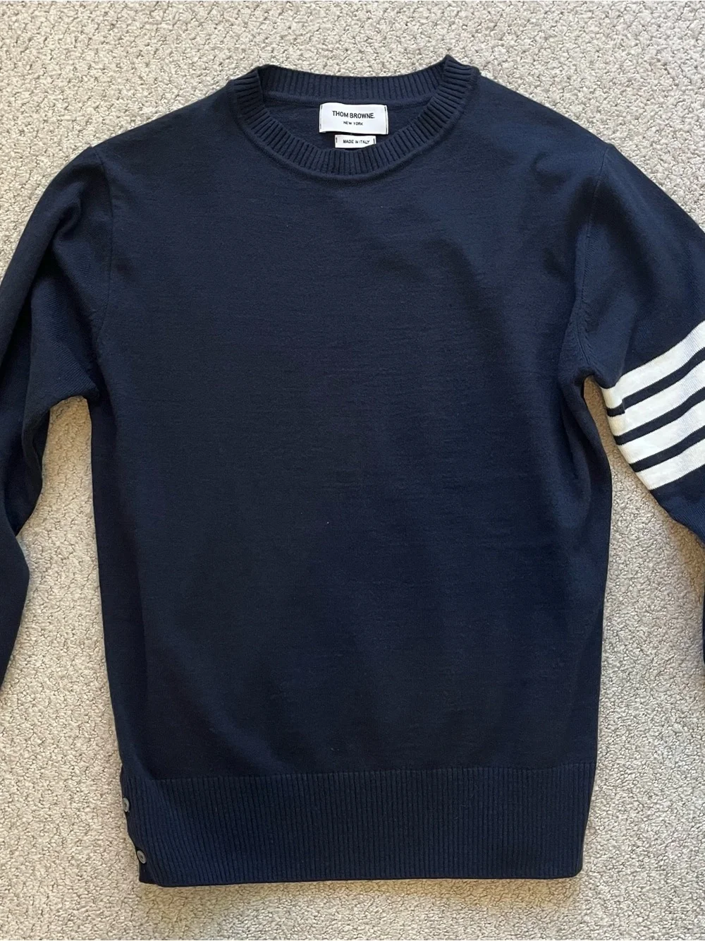 Thom Browne Navy Crewneck Sweater Size 2